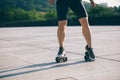 Skateboarding with freeline outdoors Royalty Free Stock Photo