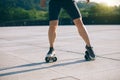 Skateboarding with freeline outdoors Royalty Free Stock Photo