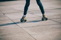 Skateboarding with freeline outdoors Royalty Free Stock Photo