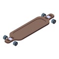 Skateboarding icon isometric vector. Retro board