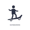 skateboarding icon on white background. Simple element illustration from free time concept