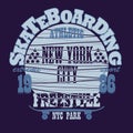 Skateboarding New York t-shirt graphic design