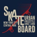 Skateboarding New York t-shirt graphic design