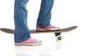 Skateboarding with Pink Shoes Royalty Free Stock Photo