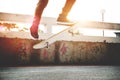 Skateboarding Practice Freestyle Extreme Sports Concept Royalty Free Stock Photo