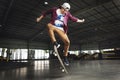 Skateboarding Practice Freestyle Extreme Sports Concept Royalty Free Stock Photo