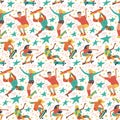 Skateboarding seamless pattern.