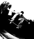 Skateboarding silhouette