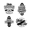 Skateboarding t-shirt design set. Vector vintage illustration.