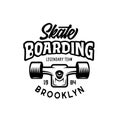 Skateboarding t-shirt design. Vector vintage illustration. Royalty Free Stock Photo