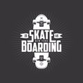 Skateboarding t-shirt design. Vector vintage illustration. Royalty Free Stock Photo