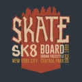 Skateboarding New York t-shirt graphic design