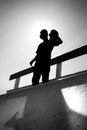 Skateboarding Teen Silhouette Royalty Free Stock Photo