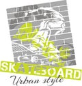 Skateboarding - urban style, vector illustration