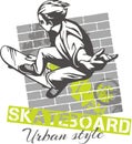 Skateboarding - urban style, vector illustration