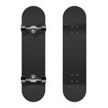 Skateboarding. Vector Realistic 3d Black Blank Skateboard Icon Set Closeup Isolated on White Background. Design Template Royalty Free Stock Photo