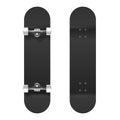 Skateboarding. Vector Realistic 3d Black Blank Skateboard Icon Set Closeup Isolated on White Background. Design Template Royalty Free Stock Photo