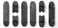 The skateboards are positioned in different angles on a white background Royalty Free Stock Photo