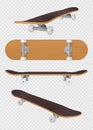 Skateboards. Realistic sport items for skateboard riders decent vector template set isolated Royalty Free Stock Photo