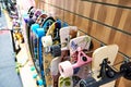 Skateboards in sport store Royalty Free Stock Photo