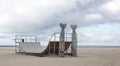 Skatebord halfpipe on a beach Royalty Free Stock Photo