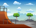 Skatepark concept background in the city Royalty Free Stock Photo