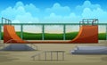 Skatepark concept of nature background Royalty Free Stock Photo