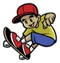 Skater boy playing skateboard