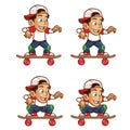 Skater BoyLowering His Body Cartoon Sprite