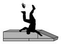 Skater falls on the street. Injured athletes accident. Skateboarder vector silhouette. Royalty Free Stock Photo