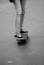 Skater girl rolling in the park