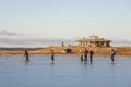 Skater on a lake in winter