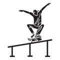 Skater pipe trick icon, simple style