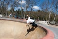 Skater Skating Around the Bowl Royalty Free Stock Photo