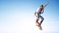 Skater on the sky background Royalty Free Stock Photo