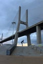 Skater in the Vasco da Gama bridge, Lisbon