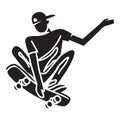 Skater trick hello icon, simple style Royalty Free Stock Photo