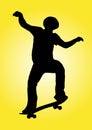 Skater in a yellow background