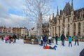 Skaters :Christmas market in Bruges, the capital of the province of West Flanders