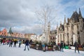 Skaters :Christmas market in Bruges, the capital of the province of West Flanders