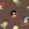 Skaters seamless pattern Royalty Free Stock Photo