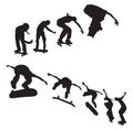 A Collection of Skateboarding Vector Illustration set Royalty Free Stock Photo