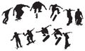 A Collection of Skateboarding Vector Illustration set Royalty Free Stock Photo