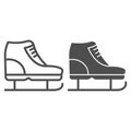 Skates line and glyph icon. Figure skates vector illustration isolated on white. Skating outline style design, designed