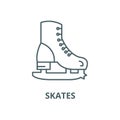 Skates vector line icon, linear concept, outline sign, symbol Royalty Free Stock Photo