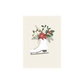 Skates with Winter Bouquet. Christmas Decoration.