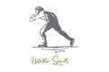Skates, winter, sport, speed, rink concept. Hand drawn isolated vector.