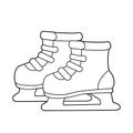 Skates. Winter sports. Coloring book for kids