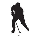 Skating ice hockey player vector silhouette Royalty Free Stock Photo