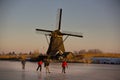 Skating at Kinderdijk Royalty Free Stock Photo